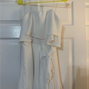 White Strapless romper